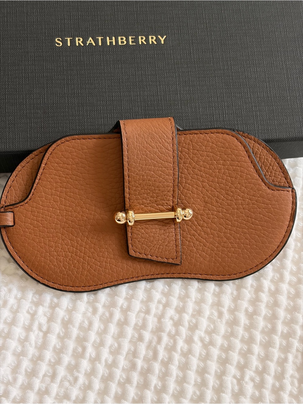 Strathberry Multrees Sunglasses Case Tan Leather Os Mint Euc Retail $180 View 5